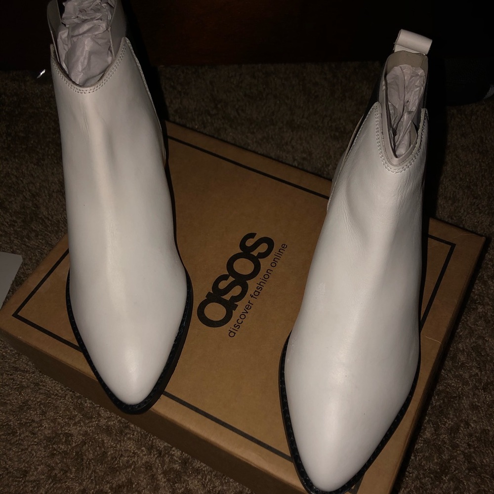 White Leather ASOS Boots